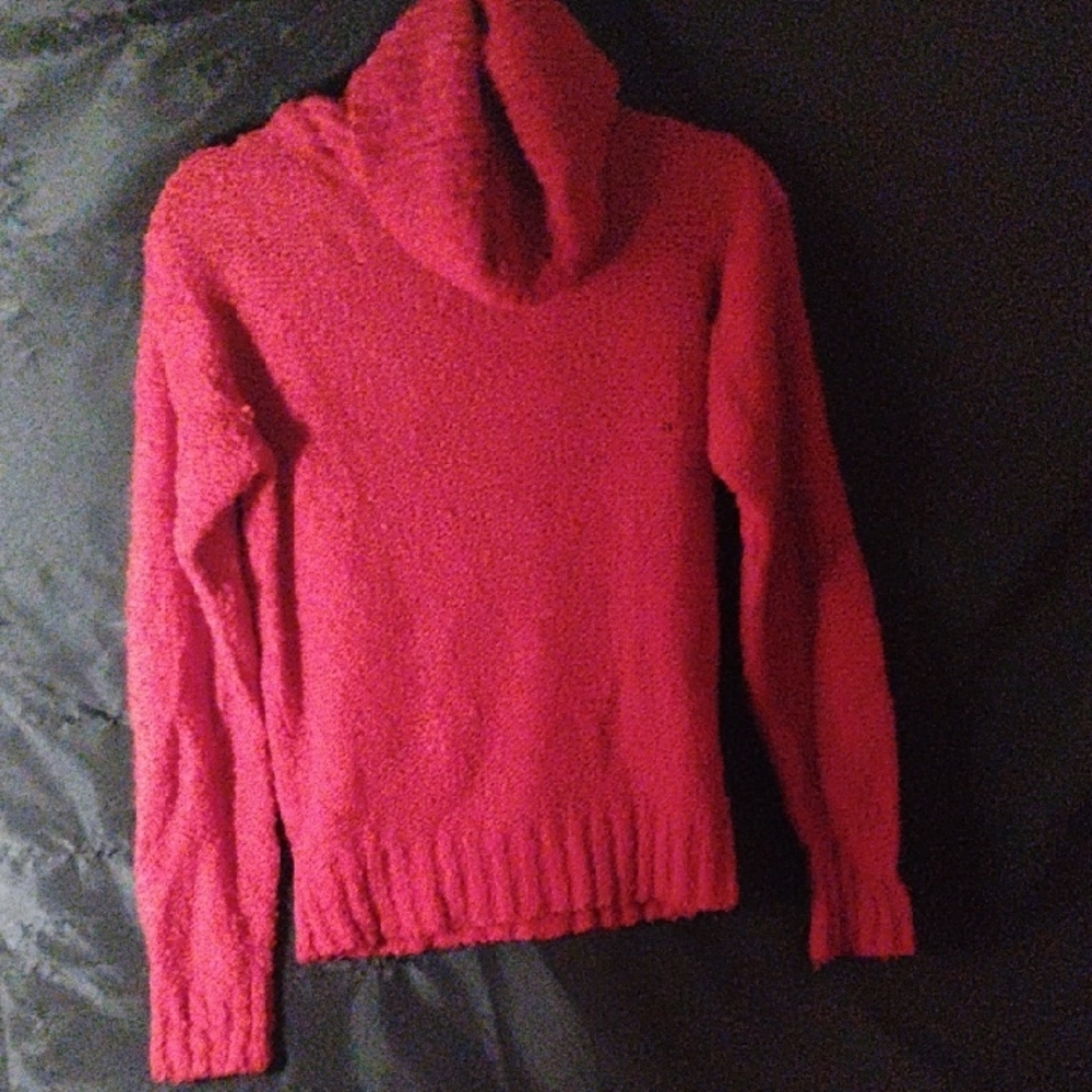 Vintage Vibrant Red Cowl Neck Sweater
